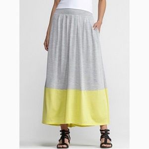 Eileen Fisher Gray & Yellow Long Skirt